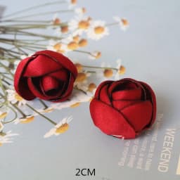 10PCS/Lot Red Series Rose Camellia Chiffon Fabric Flower For Wedding Invitation Artificial Flowers For Dress Decoration