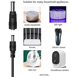 Universal 12V Car Charger(Max 10A) + 5V DC Power Cable,with 11 Connectors for DVD Player,Dash Camera,GPS,Bluetooth Speakers
