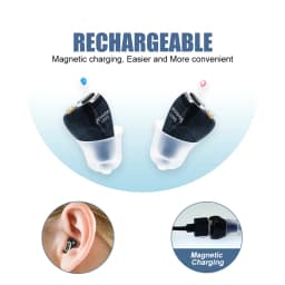 Rechargeable Hearing Aids Audifonos Low Noise Adjustable Magnetic Suction Model Portable Suitable Sound Amplifier for Deafness