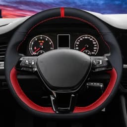 Customize DIY Suede Carbon Fiber Genuine Leather Car Steering Wheel Cover For Volkswagen Golf 7 Mk7 Passat B8 Car Interior