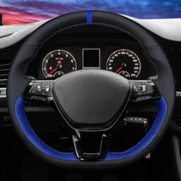 Customize DIY Suede Carbon Fiber Genuine Leather Car Steering Wheel Cover For Volkswagen Golf 7 Mk7 Passat B8 Car Interior