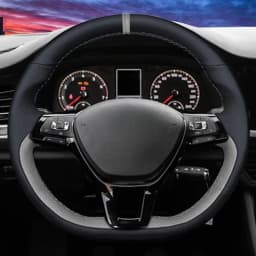 Customize DIY Suede Carbon Fiber Genuine Leather Car Steering Wheel Cover For Volkswagen Golf 7 Mk7 Passat B8 Car Interior