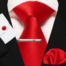 Classic Silk Men Solid Necktie Red Blue Green Business Wedding Tie For Men Handkerchief Cufflinks Set Groom Ties Gift