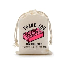 5pcs Thank You for Building Memories with Me Bags Boy Girl 5th 6th 7th 8th Brick or Blocks Birthday Party Decoration Gift