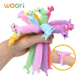 1/10pcs Unicorn Pulling Stretchy Worm Sensory Figet Anti Stress Toys Children Decompression Venting Rope Bracelet Autism ADHD