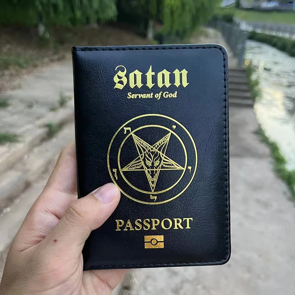 Goat Baphomet Passport Cover Travel Passport Holder Goat's Head Witchcraft Cover on The Passport