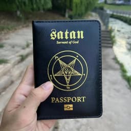 Goat Baphomet Passport Cover Travel Passport Holder Goat's Head Witchcraft Cover on The Passport