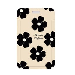 1 Pcs Simple Black And White Flowers Card Holder Campus Student Card Work Permit Bank Card Bus Card ABS Plastic Card Cover