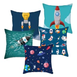 Cartoon Astronaut Rocket Spaceship Sofa Home Bedroom Decoration Pillowcase Kids Room Space Theme Cushion Cover