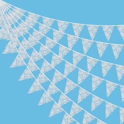 10M 36 Pennant Lace Hessian Flags Birthday Carnival Fabric Bunting Wedding Party Decor Banner Home Baby Shower Garland