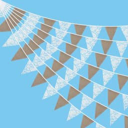 10M 36 Pennant Lace Hessian Flags Birthday Carnival Fabric Bunting Wedding Party Decor Banner Home Baby Shower Garland