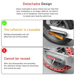 Electric Scooter Reflective Protect Shell for Xiaomi M365 PRO/PRO 2/1S /Mi3 Scooter Rear Back Safety Wheel Hub Decoration Shells
