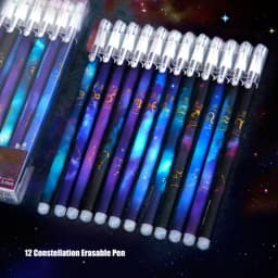 6Pcs/Set Constellation Erasable Gel Pen 0.5mm Kawaii Blue Black Ink Writing Pens Washable Handle for School Office Stationery