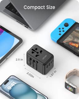 LENCENT 65W/45W/30W GaN Universal Travel Adapter with USB-A and Type C Fast Charging Power Adapter EU/UK/USA/AUS Plug for Travel