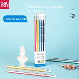 Deli 10pc/Lot 2B HB Wooden Pencil Lapices with Eraser for Student Children Drawing Writing Lapiz for School Stationery Supplies