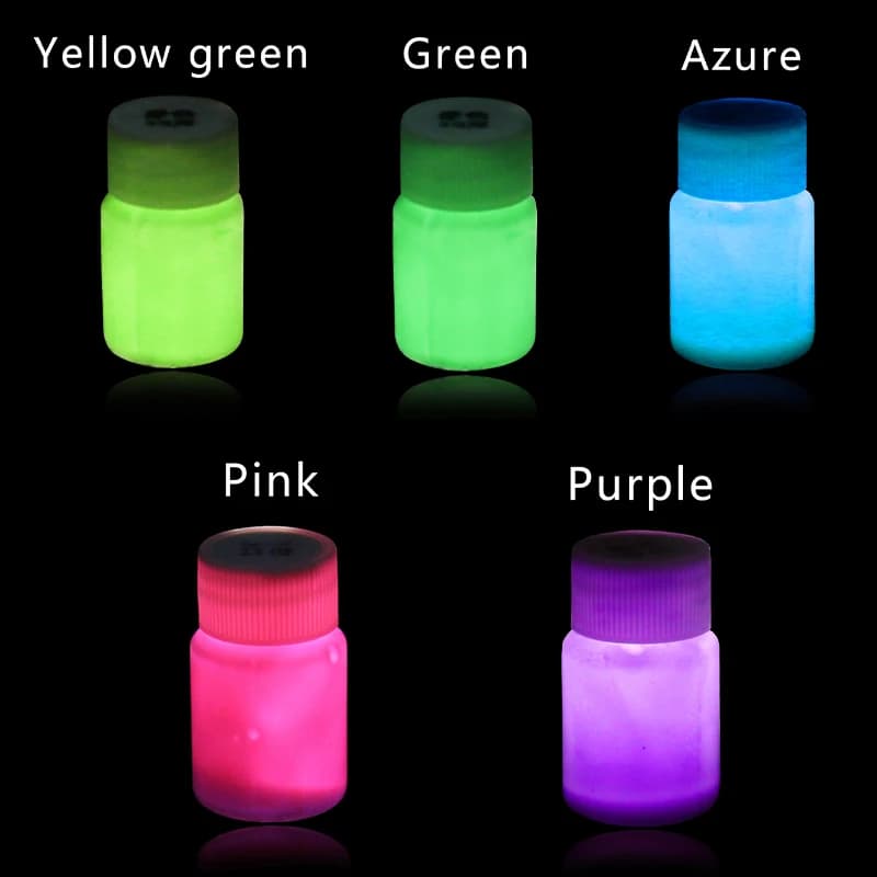 5 Colors/Set Luminous Paint Glow in the Dark Phosphor Paint Shining for Party Nail Decoration Creative Art Crafts Supplies