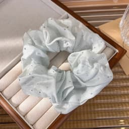 Korean Style Crystal Hair Scrunchies Summer Blue White Solid Color Hair Rope Simple Elastic Head Band Hair Tie Women Rubber Band