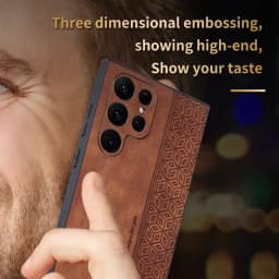 3D Embossing Case for Samsung Galaxy S26 S25 edge S24 S23 S22 S21 Ultra Plus FE Cover Soft Matte Leather Camera Protect Shell