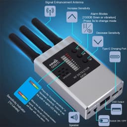 Wireless RF Signal Detector Bug GSM GPS Tracker Mini Camera Finder Camera IR Scanning AI Standby Automatic Detection G638W