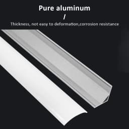 50CM LED Aluminum Profile for Tape Lights 8mm 10mm Corner Channel Diffuser V Shape Black Silver Housing 90 Degree Ceiling Decor