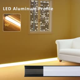 50CM LED Aluminum Profile for Tape Lights 8mm 10mm Corner Channel Diffuser V Shape Black Silver Housing 90 Degree Ceiling Decor