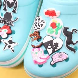 1-18pcs Boots Cowboy Hat Cactus Boys Girls Shoe Charms for Bracelets Sandals PVC Adult Shoes Button Accessories