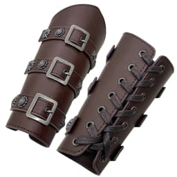 Medieval Renaissance Barbarian Leather Arm Guard Bracer Nordic Vambracers For SCA Larp Festival Costume Forearm Protector