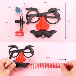 Funny Clown Nose Mustache Glasses Whistle Costume Ball Round Frame False Nose Blow Out Dragon Joke Trick Party Favors Toys