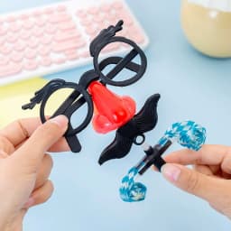 Funny Clown Nose Mustache Glasses Whistle Costume Ball Round Frame False Nose Blow Out Dragon Joke Trick Party Favors Toys