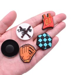 2pcs PVC shoe Charms Garden Shoe Decoration baseball football Buckle for box bag pins clog Accessories Wristband man boy Gifts