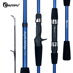 BIUTIFU Baitcasting Spinning Mini Fishing Rod 4/5 Section 1.8/2.1mTravel Carbon Casting Weight 5-20g Fast Ultralight Lure Pole