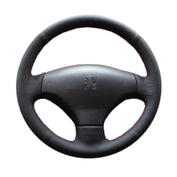 DIY Black Artificial Leather Hand-stitched Car Steering Wheel Cover For Citroen C2 Peugeot 207 Citroen Peugeot 206 2007-2009