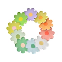 10pcs Daisy Disposable Tableware Colorful Daisy Plates For Wedding Decoration Kids Daisy Themed Happy Birthday Party Supplies