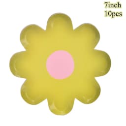 10pcs Daisy Disposable Tableware Colorful Daisy Plates For Wedding Decoration Kids Daisy Themed Happy Birthday Party Supplies