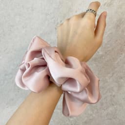 Women Soild Color Oversized Satin Scrunchies Fashion Elastic Hair Ties Ponytail Holder Chiffon Scrunchie Chouchou Cheveux Femme
