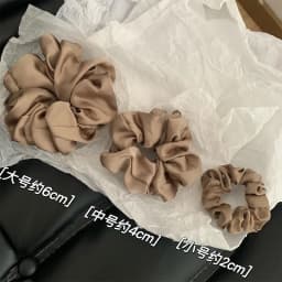 Women Soild Color Oversized Satin Scrunchies Fashion Elastic Hair Ties Ponytail Holder Chiffon Scrunchie Chouchou Cheveux Femme