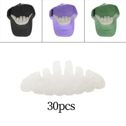 30Pcs Baseball Cap Sweat Liner Soft Sweat Protection Golf Hat Liners Absorbent Sweat Pad for Beach Hat Summer Traveling Outdoor
