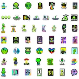 10/25/50pcs Cartoon Alien ET Graffiti Stickers for DIY Luggage Water Bottle Phone Laptop Guitar Scrapbook Helmet Car Wall Decal