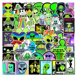 10/25/50pcs Cartoon Alien ET Graffiti Stickers for DIY Luggage Water Bottle Phone Laptop Guitar Scrapbook Helmet Car Wall Decal