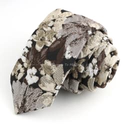 Men's Ties Floral Leaves And Plants Brown Pink White Neckties Leisure Business Shirt Suit Daily Wear Cravat Wedding Party Gifts