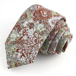 Men's Ties Floral Leaves And Plants Brown Pink White Neckties Leisure Business Shirt Suit Daily Wear Cravat Wedding Party Gifts