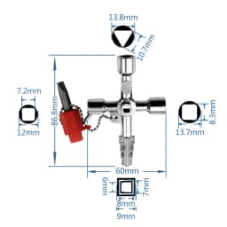 Multi-Functional Water Utility Triange Key Wrench Plumbing Spanner Square Triangle Train Electrical Cupboard Elevator Cabinet