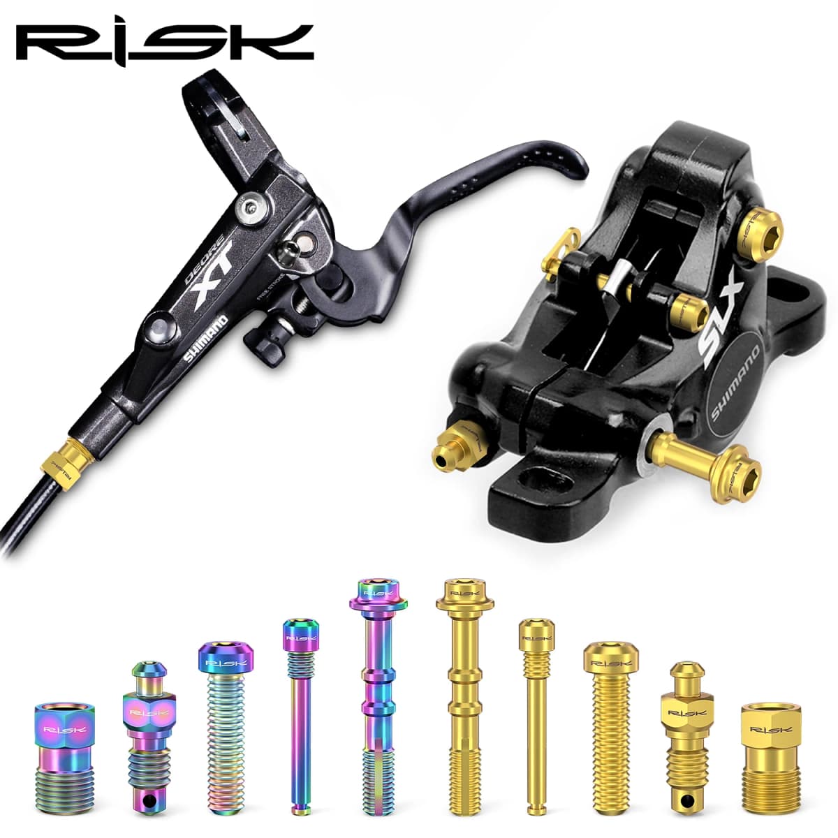 RISK Ultralight Bicycle Oil Disc Screw Titanium Alloy Retainer Pin Bleed Nipple Compression Nut XT Bike Accessories