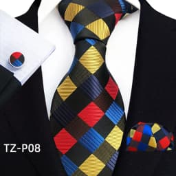 Floral Blue Ties For Men Wedding Party Business Man Tie Handkerchief Brooch Cufflinks Set Men Accessories Gravata