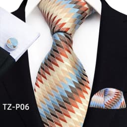 Floral Blue Ties For Men Wedding Party Business Man Tie Handkerchief Brooch Cufflinks Set Men Accessories Gravata
