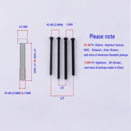 1 Set #3-48(2.5MM) / 3MM Electric Guitar Humbucker Pickups Height Adjusting Screws - KR(Origin)