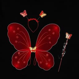 3Pcs/Set Fashion Butterfly Wings Fairy Wand Dressing Up Girl Ladies Fancy Dress Set Princess Hair Hoop Cosplay Party Decor