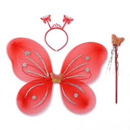 3Pcs/Set Fashion Butterfly Wings Fairy Wand Dressing Up Girl Ladies Fancy Dress Set Princess Hair Hoop Cosplay Party Decor