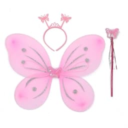 3Pcs/Set Fashion Butterfly Wings Fairy Wand Dressing Up Girl Ladies Fancy Dress Set Princess Hair Hoop Cosplay Party Decor