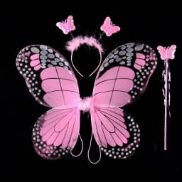 3Pcs/Set Fashion Butterfly Wings Fairy Wand Dressing Up Girl Ladies Fancy Dress Set Princess Hair Hoop Cosplay Party Decor